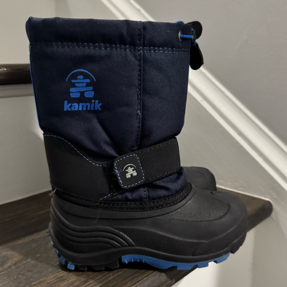 Kamik Waterproof kids Snow Boots size 11 blue and black